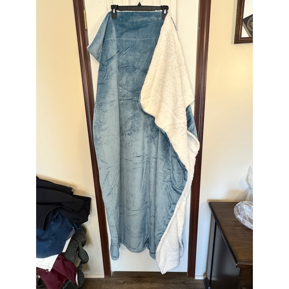 MIAOBEI Plush Throw‎ Blanket Sherpa Fleece Reversible Soft Cozy Blue